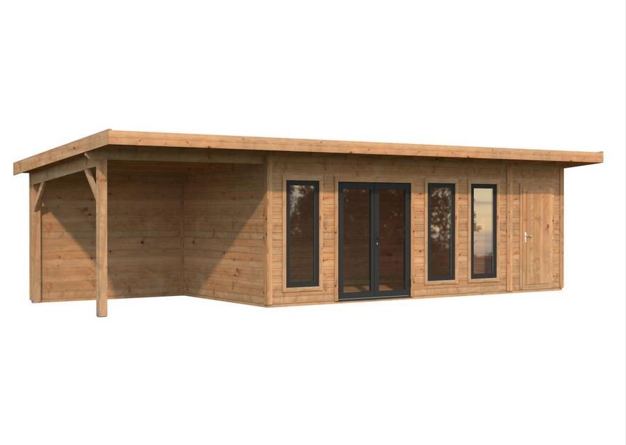 Bureau / Studio Jardin Contemporain 27 m² – Toit Plat Signature Bois & Aluminium - Palmako AURELIA - ABRIS DISTRI