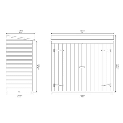 Coffre abri multifonctions en bois massif traité teinté miel 2000L Rowlinson