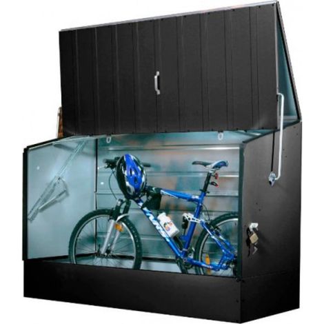 Abri à vélos extérieur en métal anthracite 1,96x0,89x1,33 m – Pour 3 vélos – Résistant aux intempéries et UV – Garantie 25 ans – Trimetals