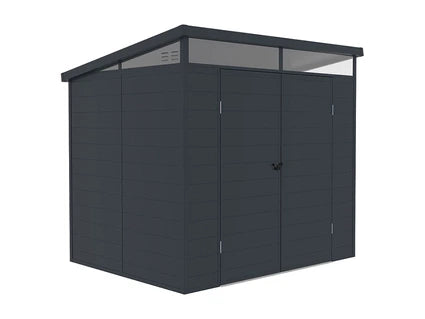 Abri de jardin Vente-Unique Abri de jardin en résine gris anthracite 4,57 m² avec plancher - MINARO