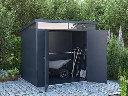 Abri de jardin Vente-Unique Abri de jardin en résine gris anthracite 4,57 m² avec plancher - MINARO