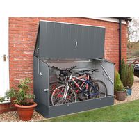 Abri à vélos extérieur en métal anthracite 1,96x0,89x1,33 m – Pour 3 vélos – Résistant aux intempéries et UV – Garantie 25 ans – Trimetals