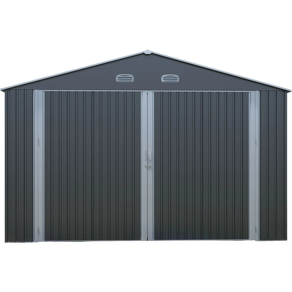 Garage métallique 24 m² | Double porte verrouillable | Porte de service | Anthracite | LX003 - ABRIS DISTRI