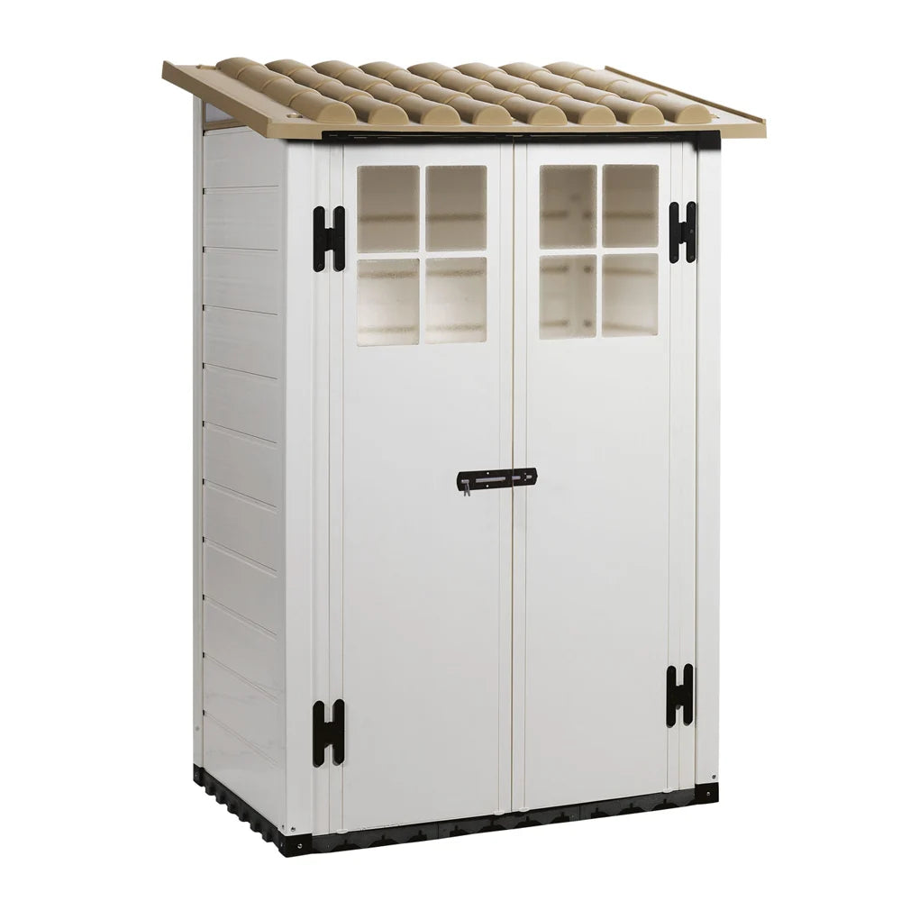 Garofalo Tuscany Evo 100 - Abri de jardin - Avec fenêtres et porte à double battant - 122,5 x 82,5 x 201 cm
