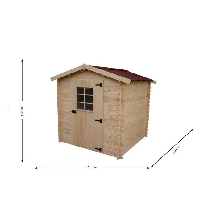 HABRITA Abri emboîté - 28 mm - Avec toiture en plaques ondulées - 4,28 m²