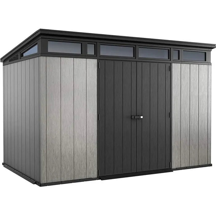 Keter Abri de jardin Artisan 117 design contemporain, rangement durable en résine résistant, Gris - 7 - 340x218x226 cm