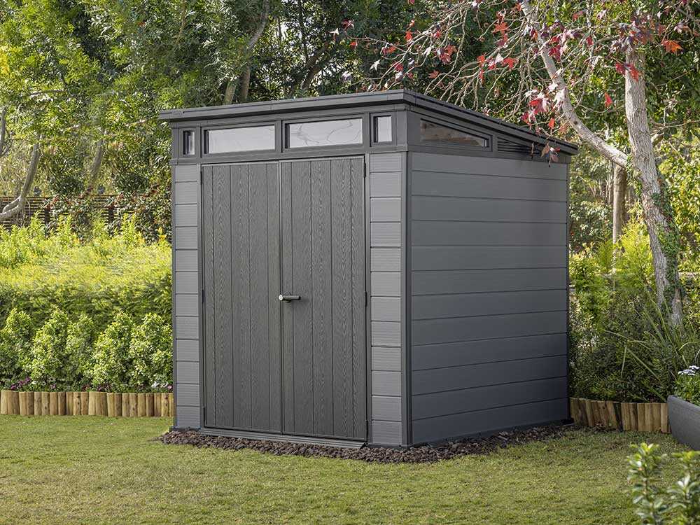 Abri de jardin résine Keter Cortina 7x7 - 214x218x226 cm - Double porte battante - Abris Distri