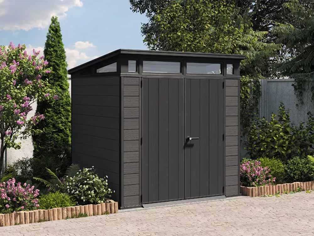 Keter Cortina 7x7 - Abri de jardin - Avec porte à double battant - 214 × 218 × 226 cm