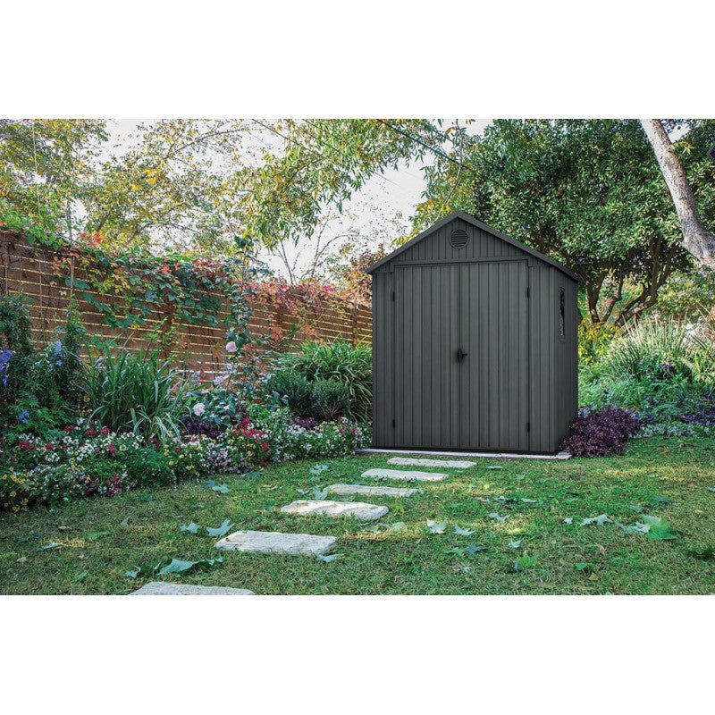 KETER DARWIN 6 x 6 Abri de jardin, 190 x 182 x 221 cm, gris 17210353 - ABRIS DISTRI