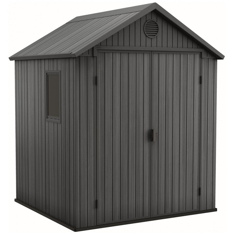 Abri de jardin résine Keter Darwin 6x6 - 3,5 m² - 190x182x221 cm - Gris- ABRIS DISTRI