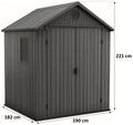 Abri de jardin résine Keter Darwin 6x6 - 3,5 m² - 190x182x221 cm - Gris- ABRIS DISTRI