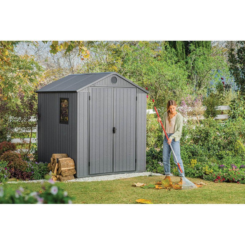 KETER DARWIN 6 x 6 Abri de jardin, 190 x 182 x 221 cm, gris 17210353 - ABRIS DISTRI