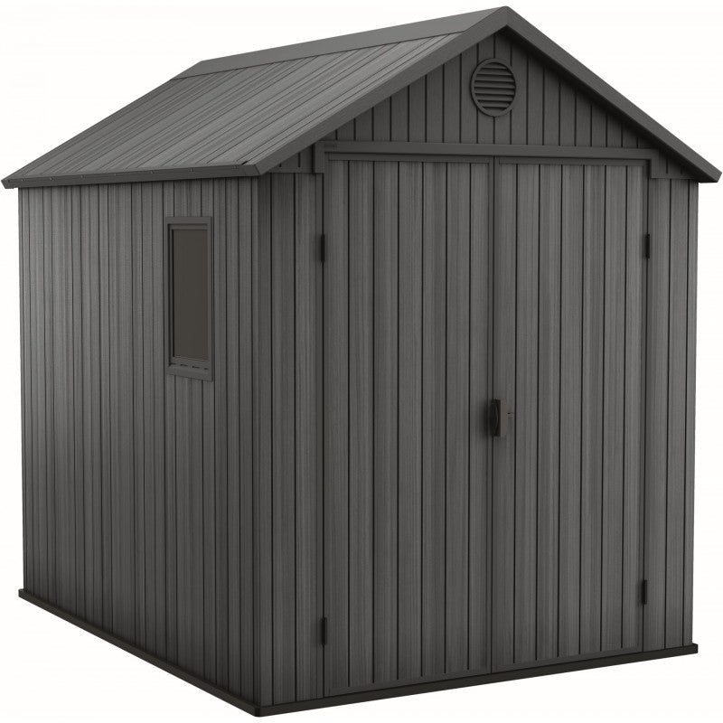 KETER DARWIN 6 x 8 Abri de jardin résine, 190 x 244 x 221 cm, gris 17210355 - ABRIS DISTRI