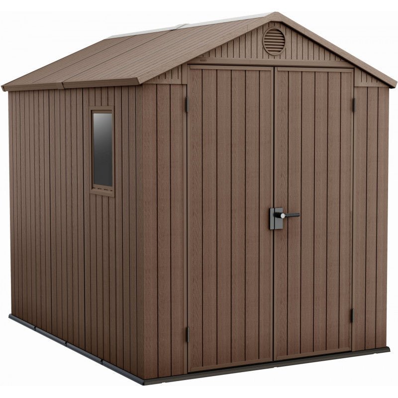 KETER DARWIN 6 x 8 Abri de jardin, 190 x 244 x 221 cm, marron 17210355 - ABRIS DISTRI