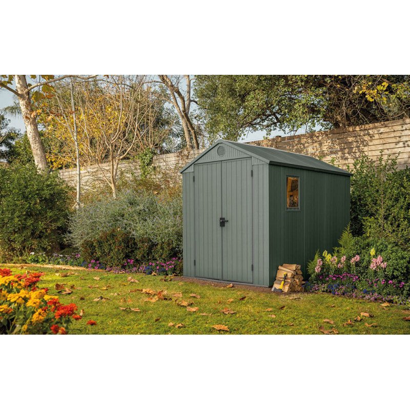 Abri de jardin résine Keter Darwin 6x8 - 4,6 m² - 190x244x221 cm - Vert- ABRIS DISTRI