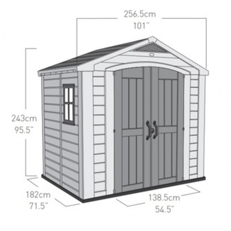 KETER FACTOR 8 x 6 Abri de jardin, 256,5 x 182 x 243 cm 17197897 - ABRIS DISTRI