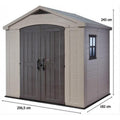 KETER FACTOR 8 x 6 Abri de jardin résine, 256,5 x 182 x 243 cm 17197897 - ABRIS DISTRI