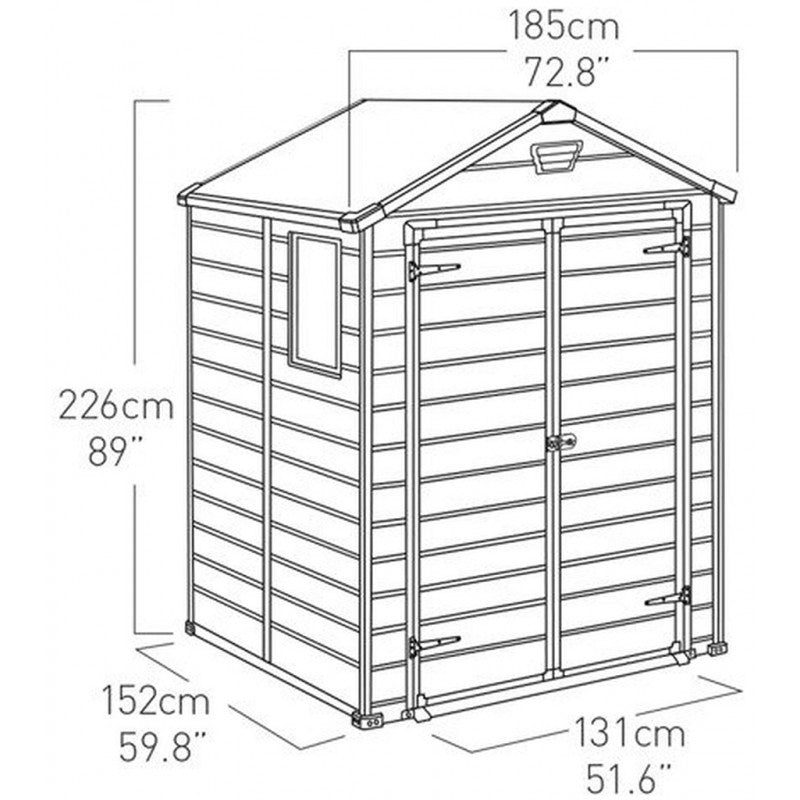 KETER MANOR 6 x 5 DD Abri de jardin, 185 x 152 x 226 cm 17197128