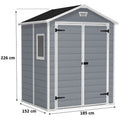 Abri de jardin résine Keter Manor 6x5 - 2,8 m² - Double porte - 185x152x226 cm - ABRIS DISTRI