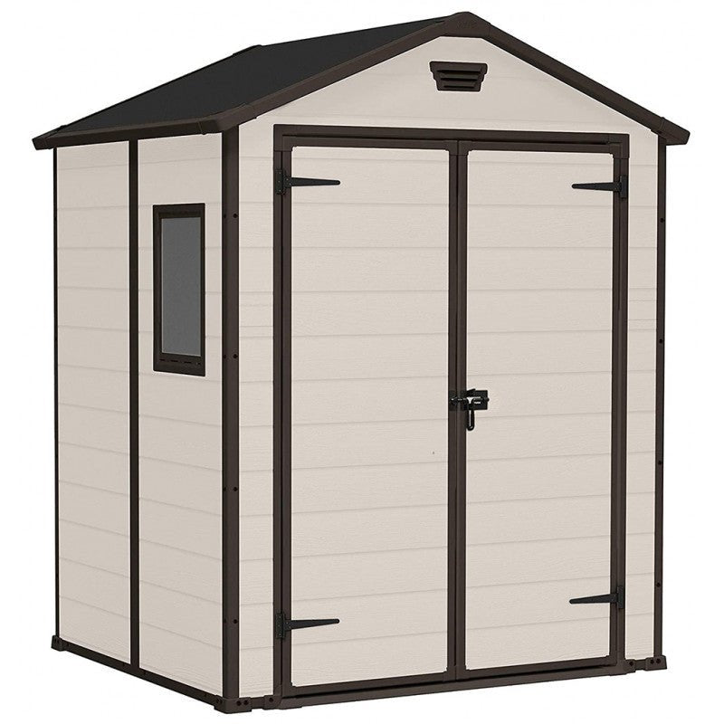 KETER MANOR 6 x 5 DD Abri de jardin, 185 x 152 x 226 cm, beige 17197128 - ABRIS DISTRI