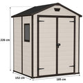 keter manor 6x5 DD Abri de jardin, 185 x 152 x 226 cm, beige 17197128 - ABRIS DISTRI