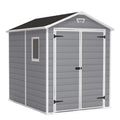 Abri de jardin résine Keter Manor 6x8 - 4,4 m² - Fenêtre latérale - 186x237x227 cm - Gris- ABRIS DISTRI