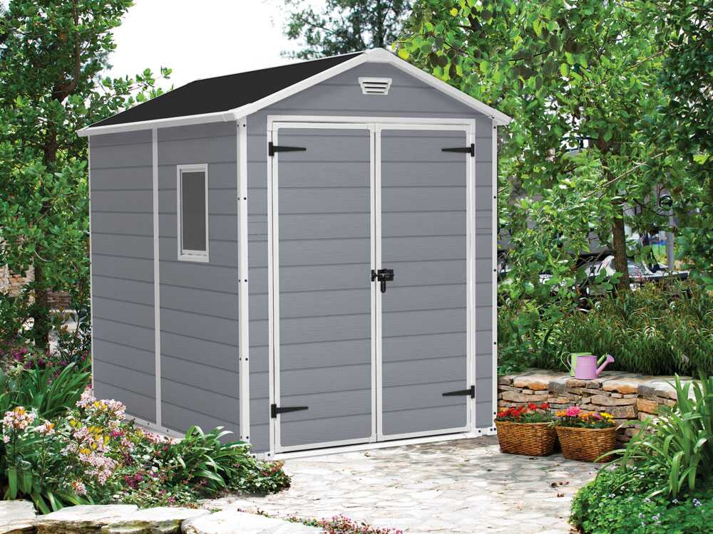 Keter Manor gris - Abri de jardin - Avec fenêtre latérale - 186x237x227 cm