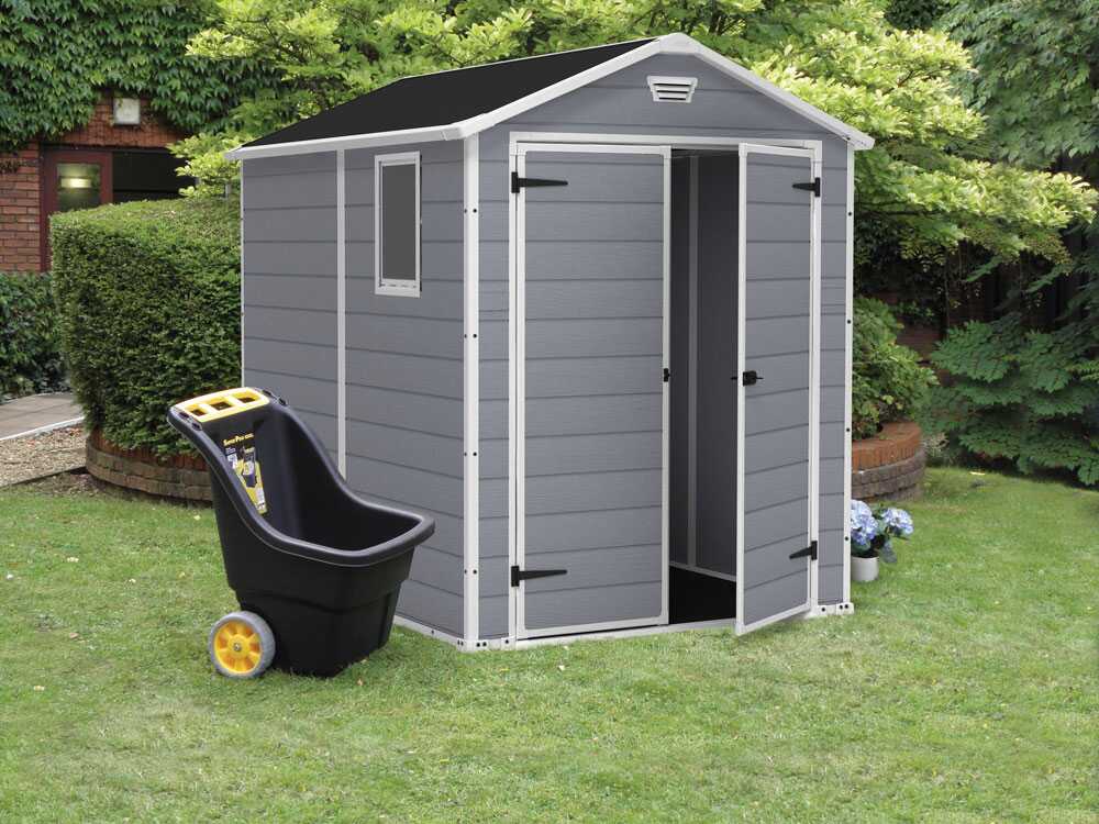 Keter Manor gris - Abri de jardin - Avec fenêtre latérale - 186x237x227 cm