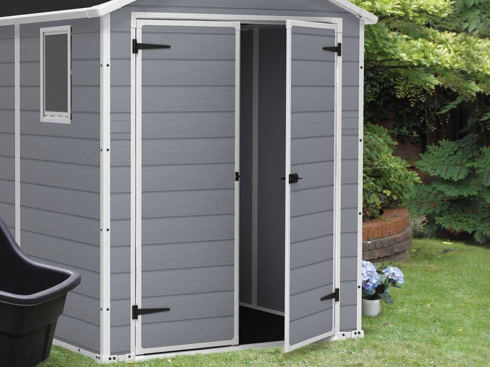 Keter Manor gris - Abri de jardin - Avec fenêtre latérale - 186x237x227 cm