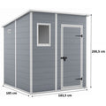 Abri de jardin résine Keter Manor Pent 6x6 - 3,4 m² - Toit monopente - 183,5x185x200,5 cm - ABRIS DISTRI