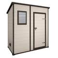 Abri de jardin résine Keter Manor Pent 6x4 beige - 2 m² - Toit monopente - Fenêtre frontale - ABRIS DISTRI