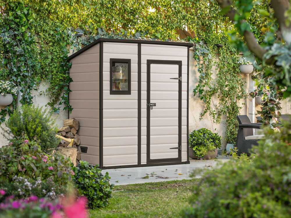 Keter Manor Pent beige - Abri de jardin - Avec fenêtre frontale - 183.5x111x200.5 cm