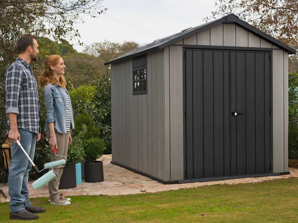 Keter Oakland 759 - Abri de jardin - Avec porte double battant et fenêtre - 229x287x242 cm - ABRIS DISTRI