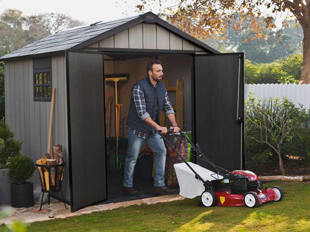 Keter Oakland 759 - Abri de jardin - Avec porte double battant et fenêtre - 229x287x242 cm - ABRIS DISTRI