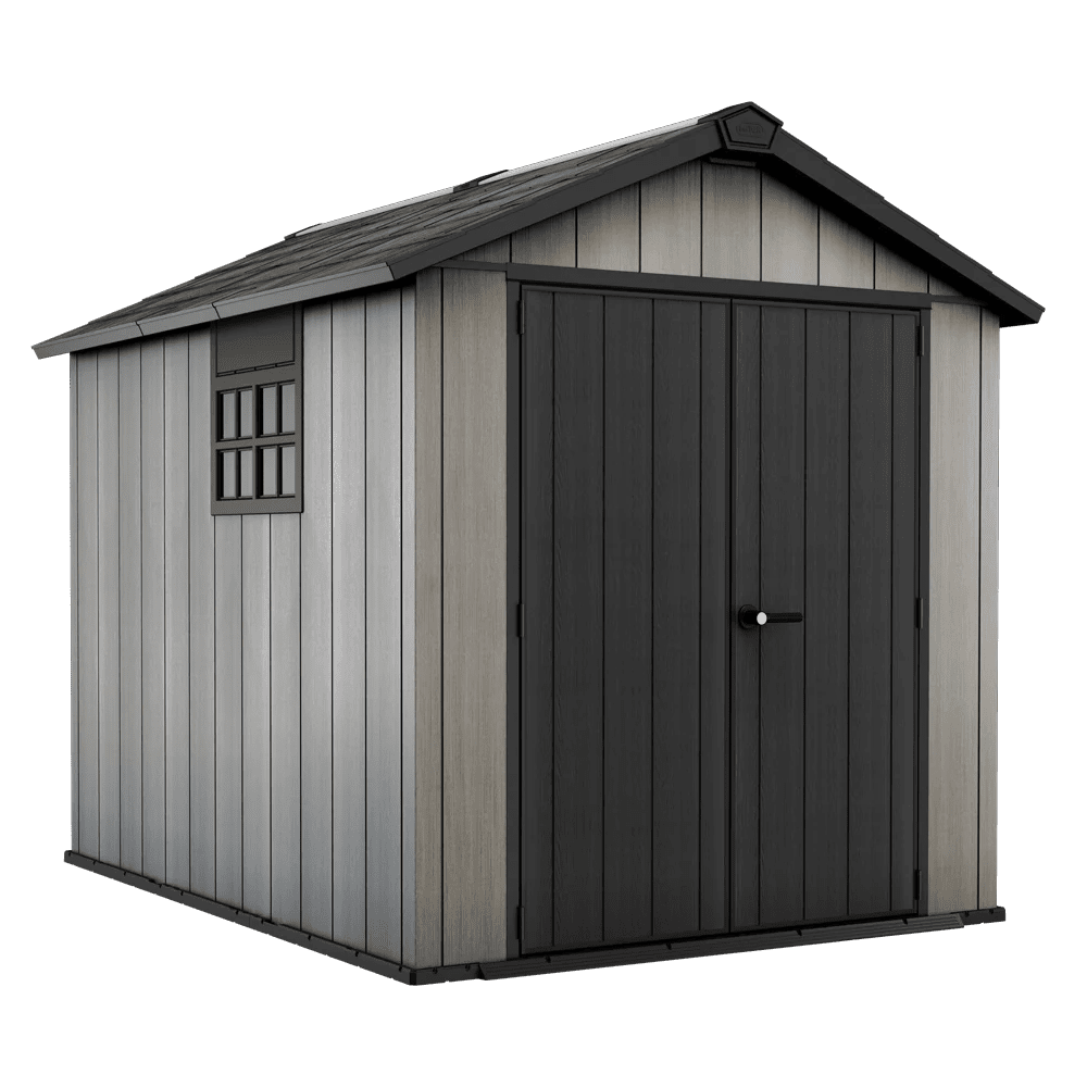 Abri de jardin résine Keter Oakland 759 - 6,6 m² - Double porte + fenêtre - 229x287x242 cm- ABRIS DISTRI