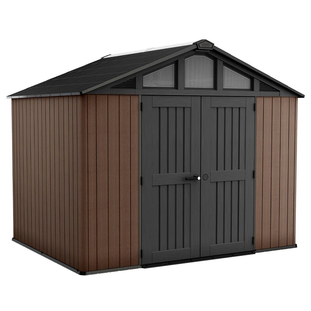 Abri de Jardin Résine Keter Stronghold 10x8  - Avec porte à double battant - 305 × 243 × 251 cm - ABRIS DISTRI