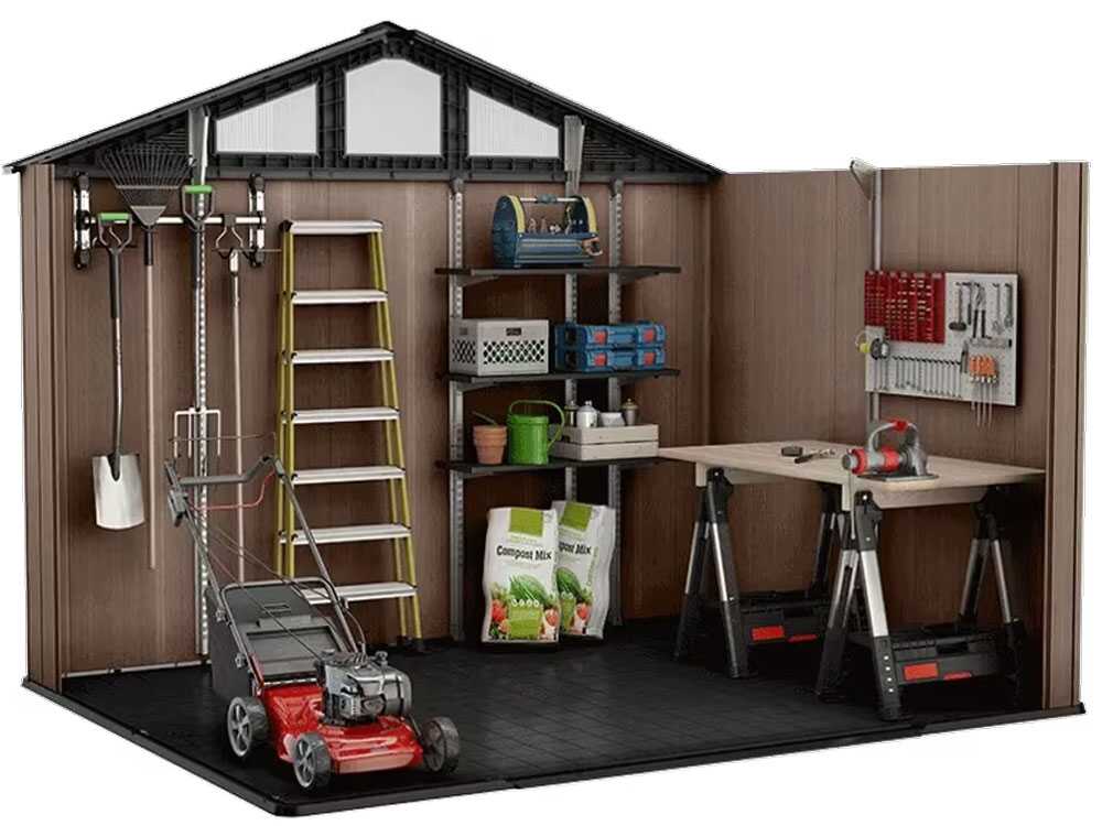 Keter Stronghold 10x8 - Abri de jardin - Avec porte à double battant - 305 × 243 × 251 cm