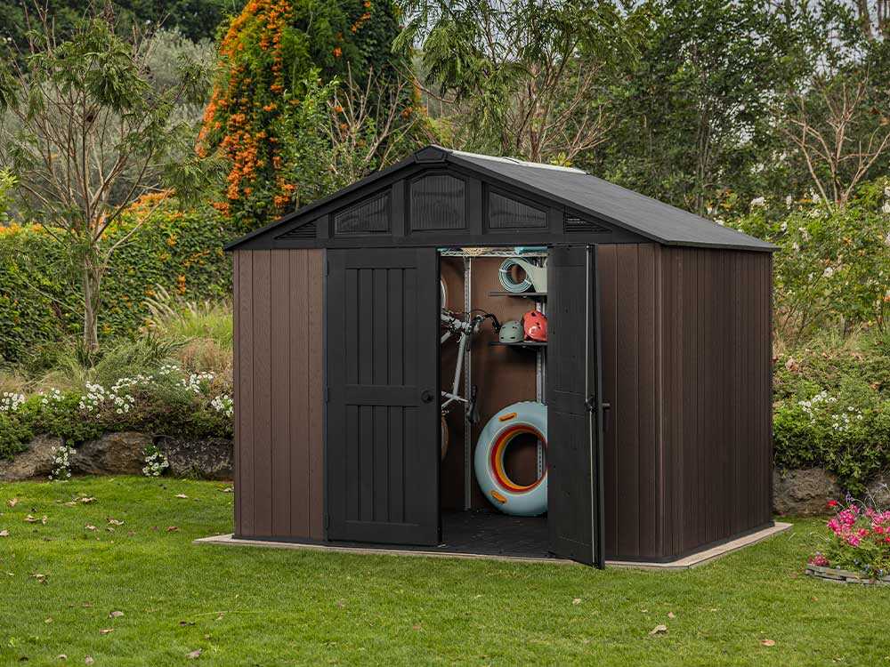 Keter Stronghold 10x8 - Abri de jardin - Avec porte à double battant - 305 × 243 × 251 cm