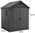 KETER DARWIN 6 x 6 Abri de jardin, 190 x 182 x 221 cm, gris 17210353