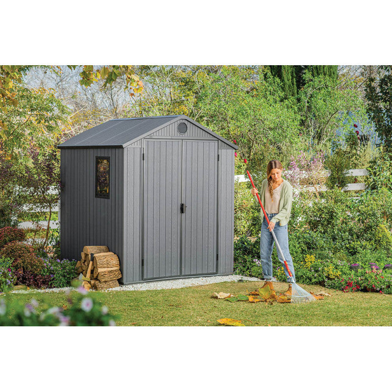 KETER DARWIN 6 x 6 Abri de jardin, 190 x 182 x 221 cm, gris 17210353