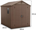 KETER DARWIN 6 x 8 Abri de jardin, 190 x 244 x 221 cm, marron 17210355