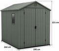 KETER DARWIN 6 x 8 Abri de jardin, 190 x 244 x 221 cm, vert 17210355