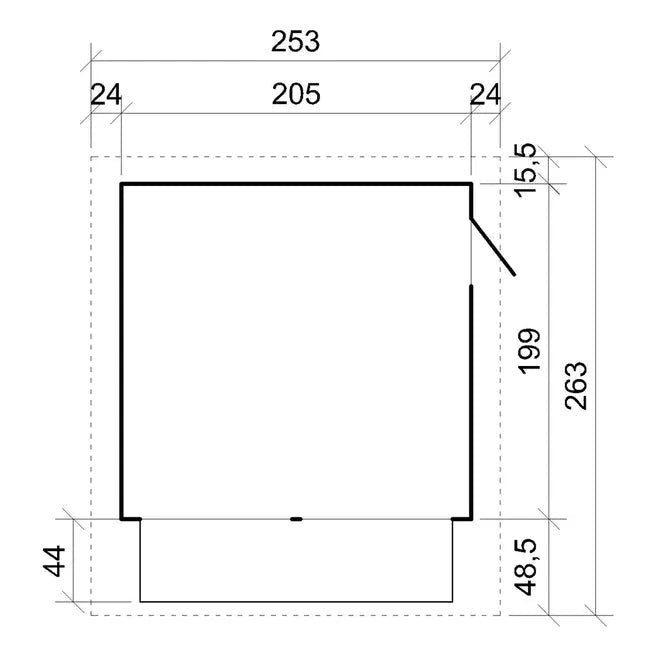 Maison de jardin en bois, Étal de marché en bois H232x253x263 cm/4 m2 - TIMBELA M149Z - ABRIS DISTRI