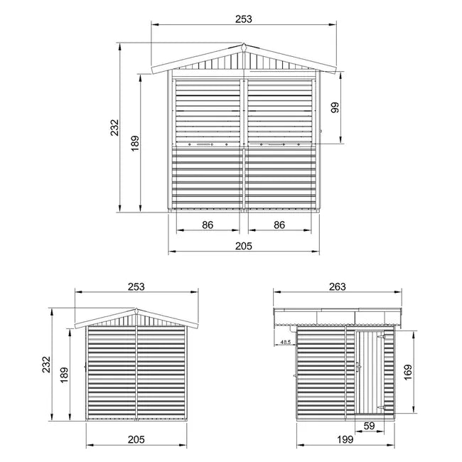 Maison de jardin en bois, Étal de marché en bois H232x253x263 cm/4 m2 - TIMBELA M149Z