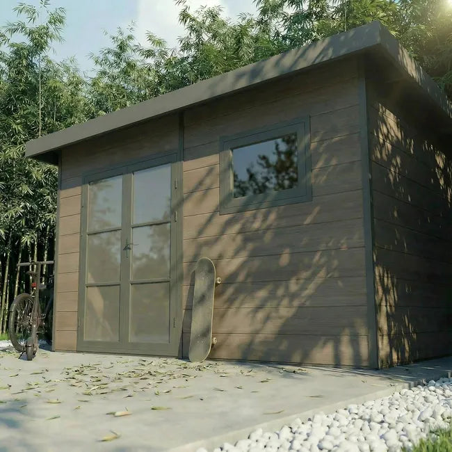 Abri de Jardin Composite ALMA - 11m2 Gris - Garantie 20 ans - Cabanon de Jardin