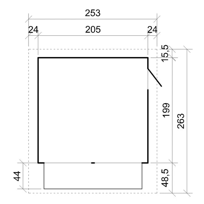 Maison de jardin en bois, Étal de marché en bois H232x253x263 cm/4 m2 - TIMBELA M149Z