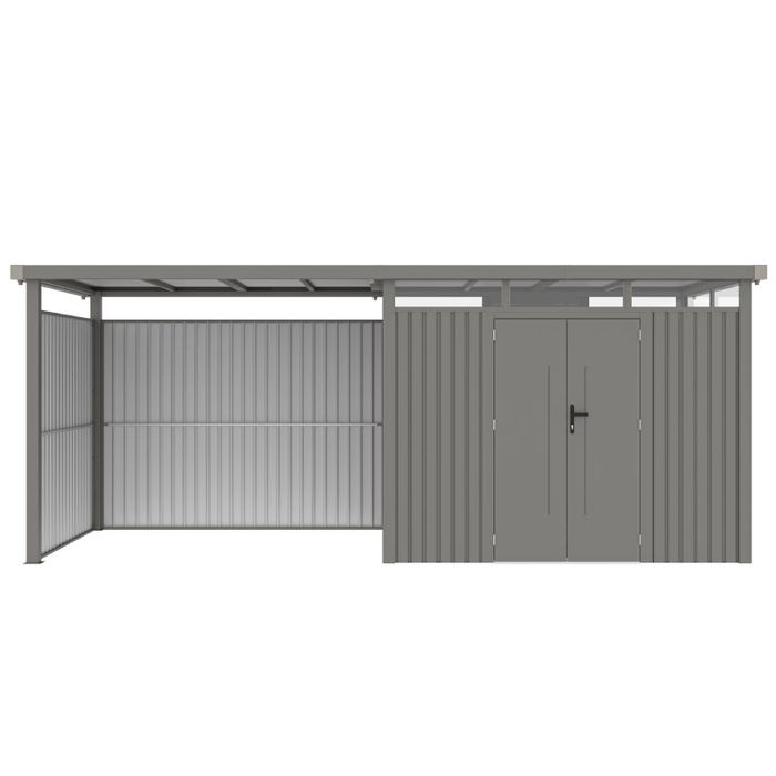 Rockford Lagos 200 abri de jardin en métal avec auvent & kit de parois gris