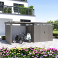 Rockford Lagos 200 abri de jardin métal avec auvent & kit de parois gris - ABRIS DISTRI