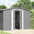 Abri de jardin métal 10m² vidaXL gris - 257x392x181 cm - ABRIS DISTRI