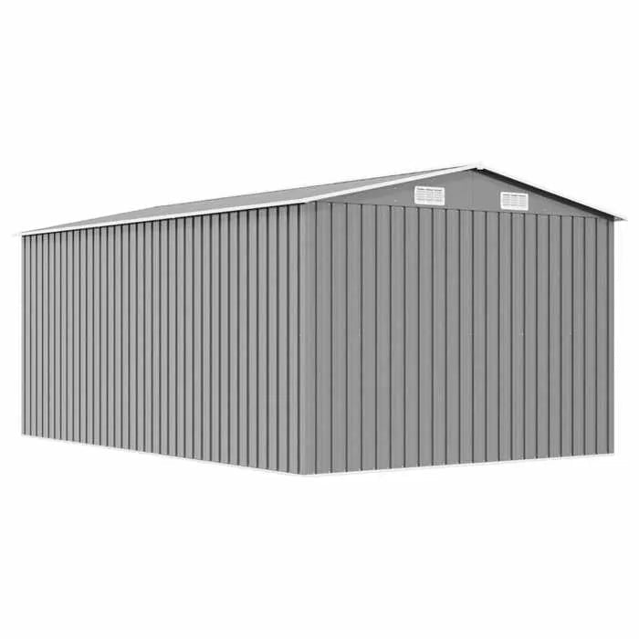 vidaXL Abri de jardin 257x392x181 cm Métal Gris 143345 - ABRIS DISTRI